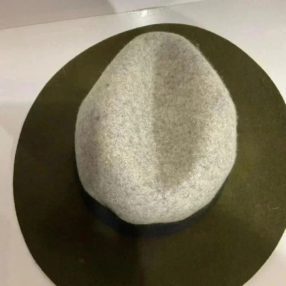 Target 100% Wool Fedora Colorblock Hat Green & Gray - Picture 4 of 8